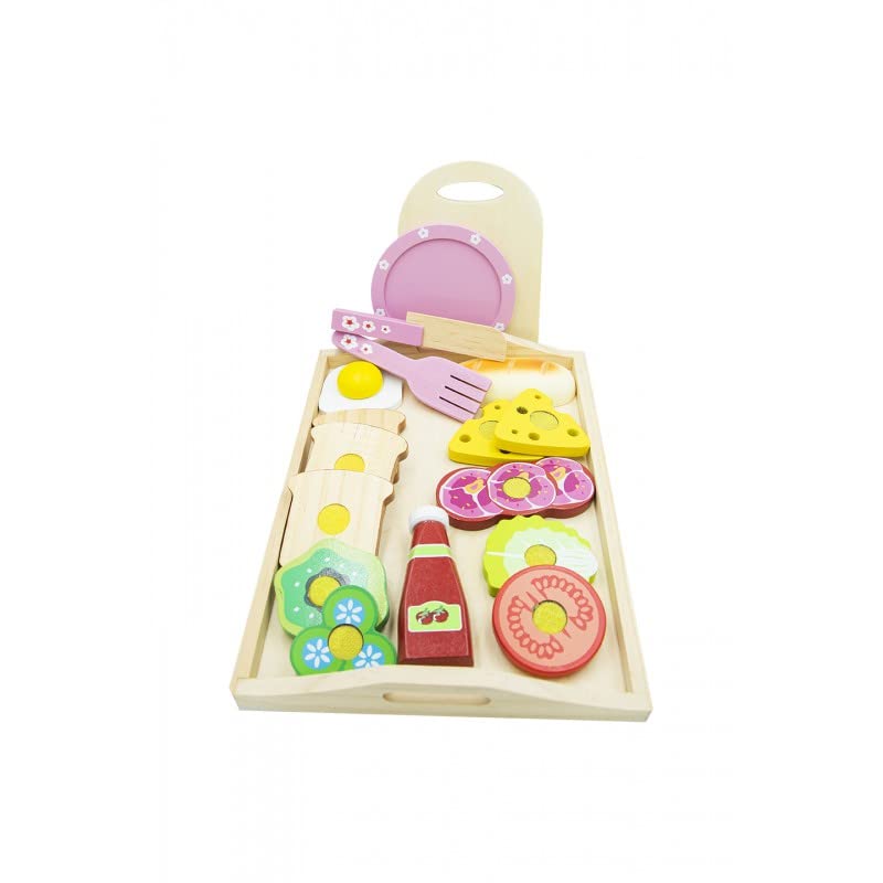 Kinderküche Zubehör Holz Frühstücksset 28,5 x 20,5 cm - Zubehör Kinderküche Küchenzubehör Kinder - Spielküche Zubehör… – Bild 5