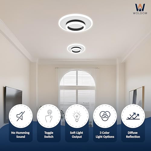 Image of Modern 50W LED Ceiling Light - for Living Room, Bedroom, Kitchen, Office & More | Compact Surface Lamp with 3 Color Modes (Warm /Cool /Natural) | False Ceiling Lights (Round Light)