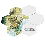 SMAODSGN 60 Pieces Dry Erase Hexagon Tiles Hexagon Dry Erase Tiles Playing Cards Blank Hexagon Board Game Tiles Dry Erase Hexagon Game Tiles Blank Hexagon Playing Cards for DIY Board Game Pieces