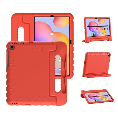 Bolete Kids Case for Samsung Galaxy Tab S6 Lite Case 10.4 Inch 2024/2022/2020 with S Pen Holder,Shockproof Rugged Protective Kickstand Cover for Samsung Galaxy S6 Lite Tablet，Red