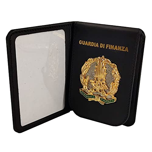 Piel Cabrera Cartera Porta Placa Guardia DI FINANZA