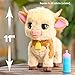 FurReal Maggie The Feed & Follow Cow, 11 Inch Interactive Highland Mini Cow, for Boys and Girls, Ages 4 and up