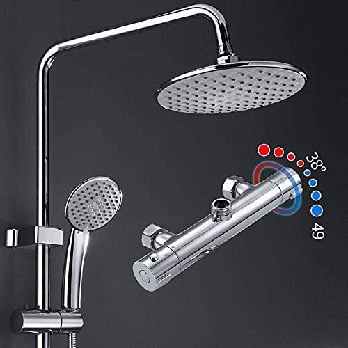 Ensemble de mélangeur de douche thermostatique chrome chic LUNEZY