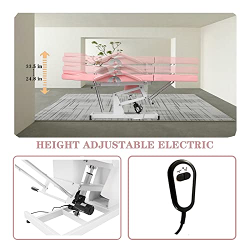 Luxmars Facial Chair Hydraulic Tattoo Chair Adjustable Height Swivel Beauty Spa Bed For Extensions Salon Chair With Hydraulic Stool Pink #TOP6