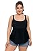 Attraco Women's Flower Tankini Top Plus Size Swimwear Scoopneck Swimsuit ,Solid Black,22 Plus