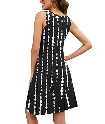 Image of Summer Dresses for Women Casual Sleeveless Swing Sundress with Pockets