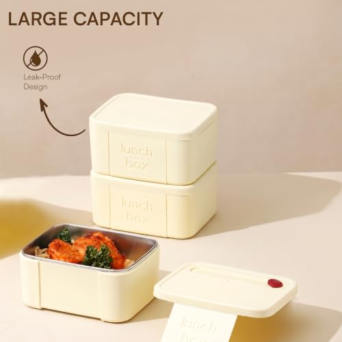 Image of House of Quirk 304 Stainless Steel Lunch Box, 3 Leakproof Containers, Insulated Lunch Bag, Fresh-Keeping Tiffin Box for Office, School & College, BPA Free Food Container