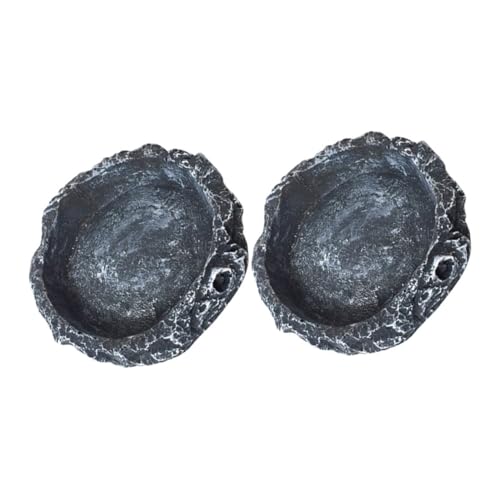 POPETPOP 2pcs Small Reptile Feeding Dish Water and Food Bowls for Turtles Lizards Snakes Edges Indoor Outdoor Use Design for Gecko and Reptile Care