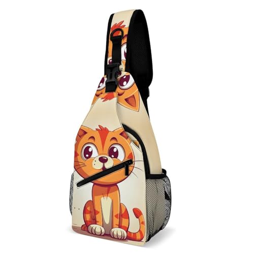 Mochila deportiva tipo sling Cat with Big Eyes para senderismo
