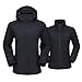 Produktbild CAMEL CROWN Damen Outdoor 3 in 1 Skijacke mit Fleece Jacke Wasserdicht Winddicht Warm Winterjacke Funktionsjacke, Schwarz-1, XL