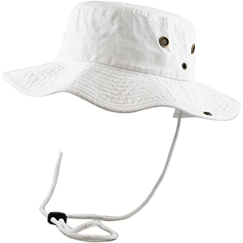 The Hat Depot 300N1510 Wide Brim Foldable Double-Sided Outdoor Boonie Bucket Hat (L/Xl, 2. Cotton - White) #TOP2