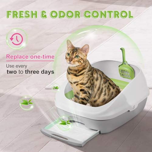 45 PCS Cat Pee Pads, Generic Refills for Tidy Cats Breeze Litter System, Fresh Scented Cat Liner Pads for Litter Box, Super Absorbent Cat Pads (45PCS)