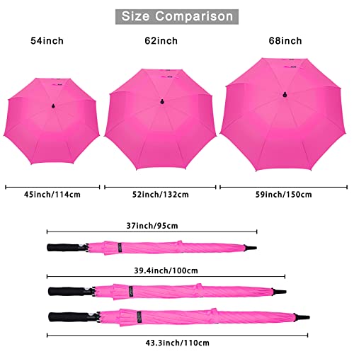 Image of G4Free 47 /54 /62 /68 Inch Automatic Open Golf Umbrella Oversize Extra Large Double Canopy Vented Windproof Waterproof Stick Umbrellas