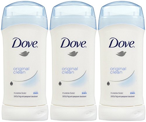 Dove Invisible Solid Deodorant, Original Clean - 2.6 oz - 3 pk