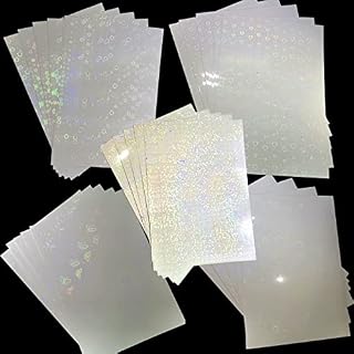 WakiHong 25 Sheets Transparent Holographic Overlay Lamination A4 Self Adhesive Transparent Holographic Film holographic Sticker Paper for Photos,DIY Projects,Scrapbooks,DIY Crafts,Posters(30X21.5 CM)
