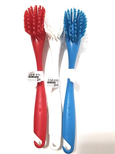 IKEA ANTAGEN Dishwashing Cleaning Brush (Set of 3 - Red, White, Blue)