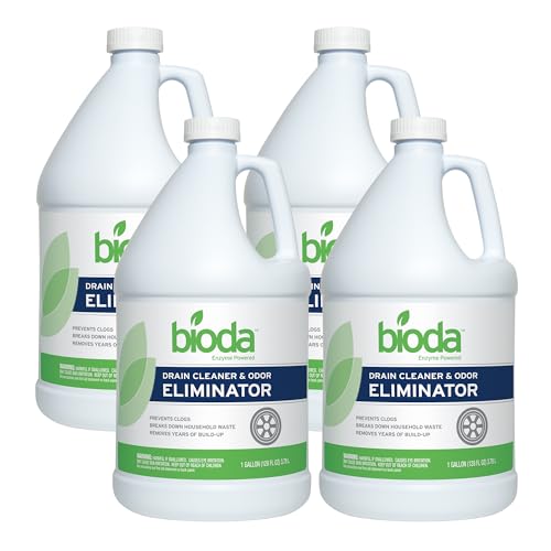 Bioda Professional Strength Enzyme Drain Cleaner, Septic Safe Drain Odor Eliminator, Smell Eliminator, 4 Pack