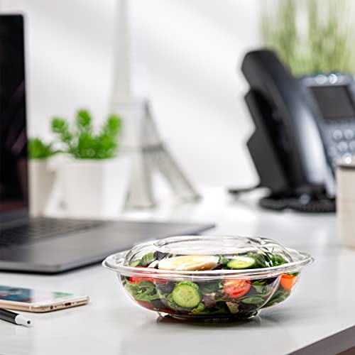 Comfy Package [50 Sets - 18 Oz.] Clear Plastic Salad Bowls To Go With Airtight Lids #TOP5