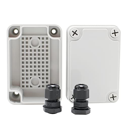 Makerele Outside Electrical Box Waterproof Grey 3.74”2.56”2.17” (956555Mm) Ip67 Small Project Abs Plastic Case With 2 Npt 1/4” Glands #TOP3