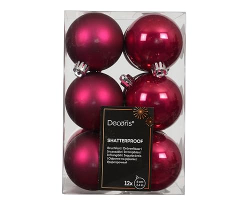 Weihnachtskugeln Kunststoff 6cm 12 Stück - klassisch & bruchsicher -...