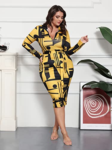 Image of ECHOINE Women's Vintage Print Bodycon Midi Dress Sleeveless Mock Neck Slim Fit Party Club Dress