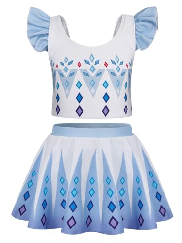 Image of WonderBabe Toddler Girls 2 Piece Tankini Bathing Suits Princess Summer Rash Guard Swimwear
