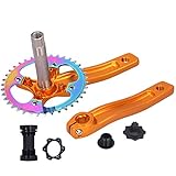 Das Kurbelset besteht aus einer hochwertigen Aluminiumlegierung, die leicht ist und das Fahrrad nicht belastet. Es ist leicht und ohne Belastung zu tragen.