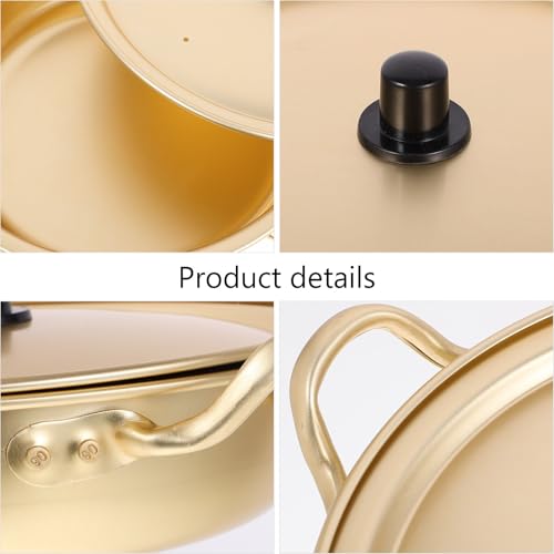 ELAYARD Instant Noodle Pot - Aluminium Alloy Korean Ramen Cooker for Noodles, Soup, and Gold for Home Kitchen Use - Image 3