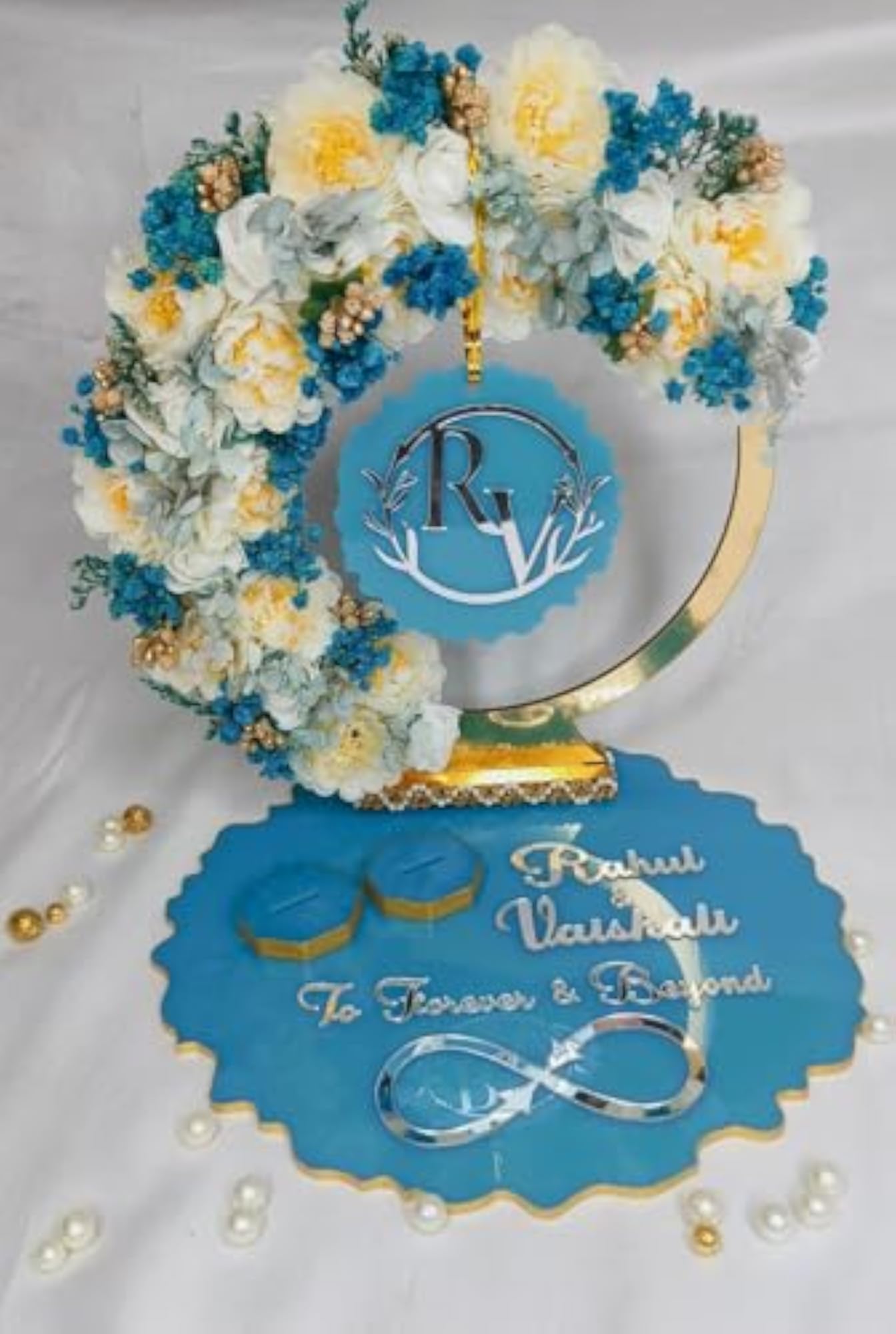 Personalized Engagement Wedding Ring Platter with Customized Names