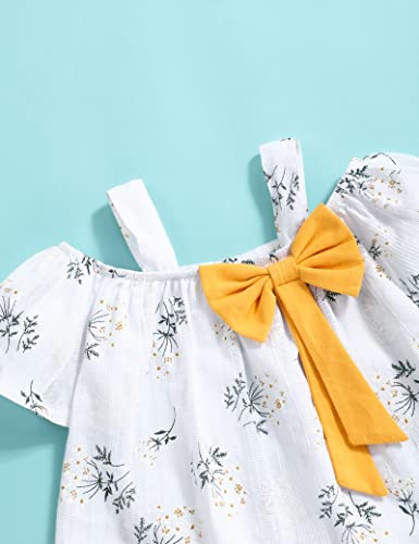 Hipea Toddler Baby Girls Summer Clothes Outfits Ruffle Camisole Casual Tops and Sunflower Shorts Newborn Girl Clothing Set