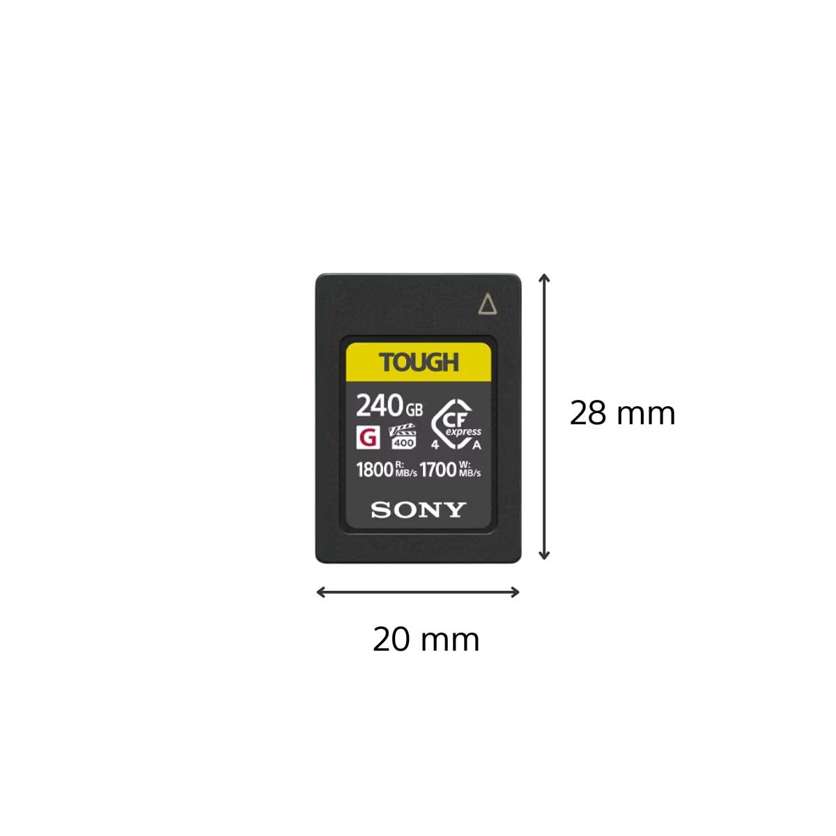 Sony CEA-G240T Tarjeta de Memoria Flash Cfexpress Tipo A Tough de 240 GB. Serie G de Alta Velocidad VPG400 con garantía de Rendimiento de vídeo (Lectura de 1800 MB/s y Escritura de 1700 MB/s)