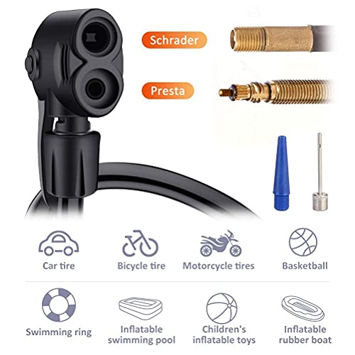 image for MIMITOOU Bike Pump, Mini Bicycle Pump Portable Bike Floor Pump with Pr