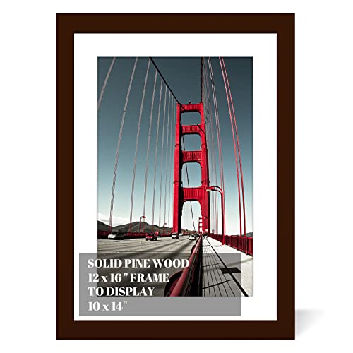 12x16 Picture Frame Diamond Painting Frames Poster Frames Made of Solid Wood,Display Pictures 10x14 with Mat or 12x16 without Mat for Photos, Paintings,Walls Decoration,Anniversary,Wedding,Christmas