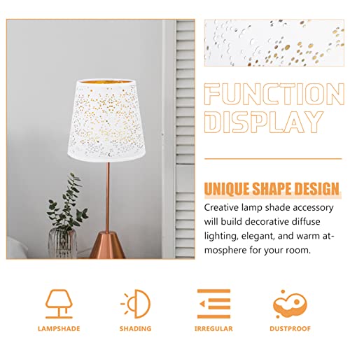 Osaladi Home Decoration Fabric Lamp Shade Medium Fabric Lampshade Fabric Lampshade White Hollow-Out Lampshade For Table Lamp And Floor Light Home Decor #TOP6