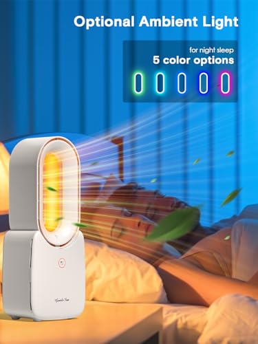 Let'Me VENTILADORES DE ESCRITORIO Desk Fan,Portable Bladeless Fan 11.8 Inch Small Personal Cooling Fan thumb #2