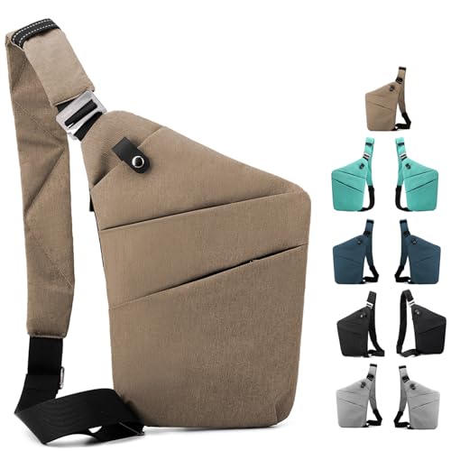 Image of Anti Theft Crossbody Bag,Sling Bag for Women Men,Multi-pocket Chest Shoulder Bag for Travel, Sport, Work