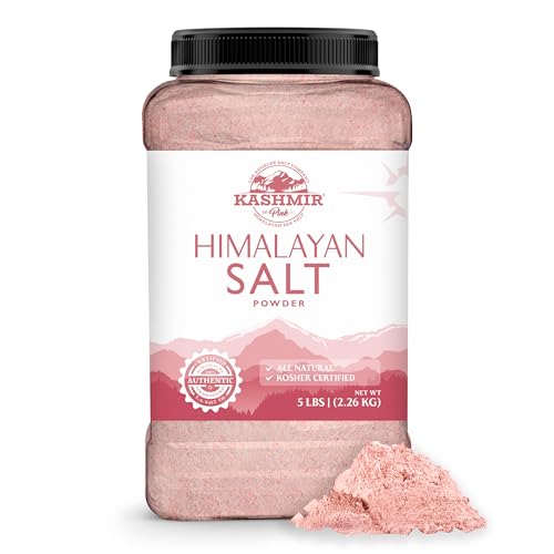 LA SALT CO Kashmir 5 Lbs Pink Himalayan Salt Bulk Jar, Powder (DUSTING SALT) | 100% Pure, Food Grade with 84 Trace Minerals | Kosher Certified, Vegan, Non-GMO, & Cruelty-Free