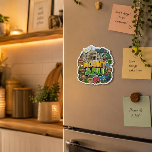 Image of Zesta Wooden Fridge Magnets Set | Refrigerator Decor Magnets for Kitchen | India Souvenir Fridge Magnet Collection | Wooden Magnet for Fridge Door Decoration (Mount Abu)