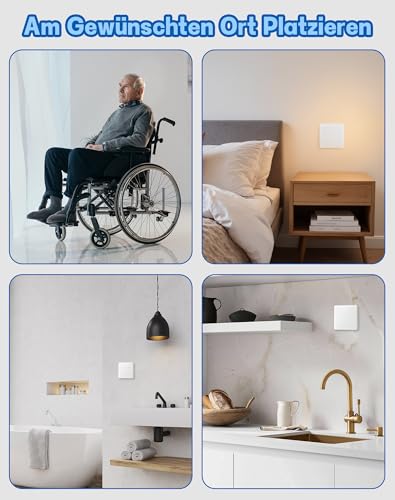 Funkschalter mit Empfänger Funklichtschalter Ohne Batterie Funk Lichtschalter Set Batterieloser Funk-Wandschalter 230V Keine Verkabelung Erforderlich - ZITFRI