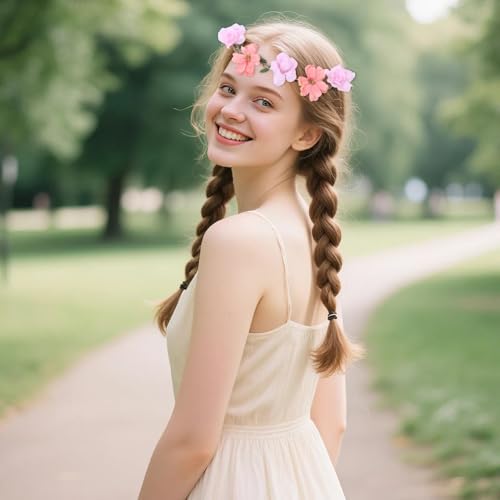 6 Stück Blumenkranz Haare,Blumen Haarreif,Haarschmuck Blumen,Kopfschmuck Damen Mädchen für Bräute,Brautjungfern,Hochzeiten,Partys,Festliche,Geburtstag,Krempendekoration,Stoffblumen