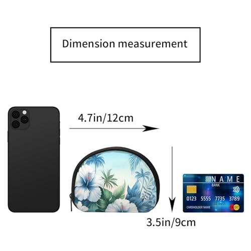 Portable Coin Purse Aloha-Hawaiian-Floral Mini Zippered Money Pouch Card Holder2