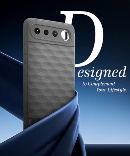 Image of WOW IMAGINE Back Cover for Realme 16 5G with Hexa Cube Design | Ultra Slim Soft Rubberised Case | Inner Velvet Fabric | Flexible Mobile Case | Camera Protection - Grey