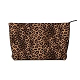 Estampado Animal de Leopardo marrón,Neceser de Pana, Neceser de Maquillaje portátil, Neceser de Viaje