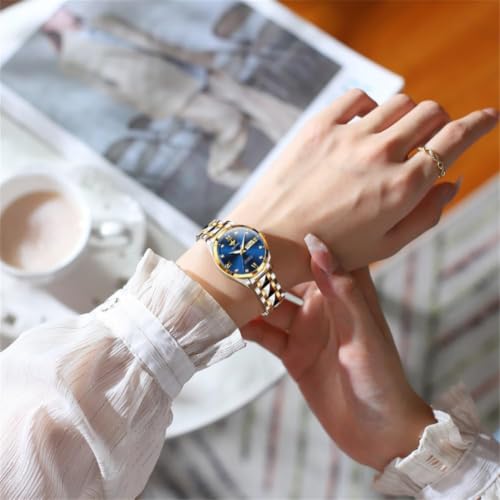 Image of OLEVS Automatic Womens Watch Mechanical Calendar Watches Diamond Fashion Waterproof Female Wrist Watch