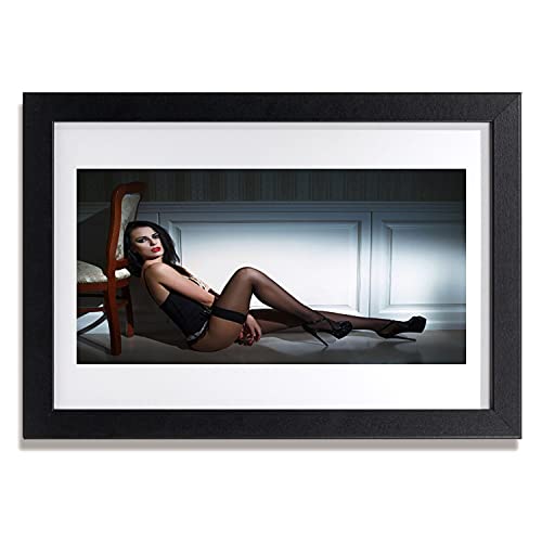 Cadre mural en MDF avec affiche de femme 30x20 cm haute finition