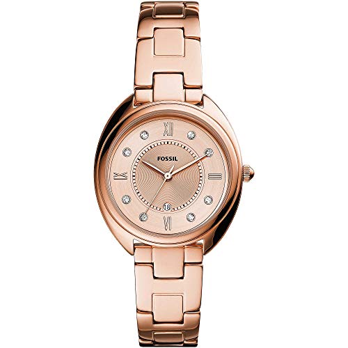 Fossil Montre pour Femme Gabby, Mouvement à Quartz, Boîtier en Acier Inoxydable or Rose de 34 mm avec Bracelet en Acier Inoxydable, ES5070