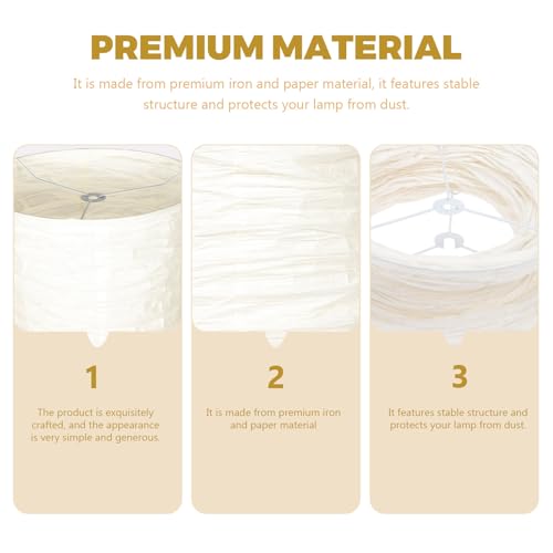 Pantalla de papel de lámpara beige PRETYZOOM estilo pie nórdico simple 4