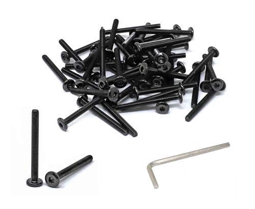 iexcell 50�� M4 x 40mm �X���b�h�s�b�` 0.7mm �X�e�����X�X�`�[�� 304 �Z�p�\�P�b�g �t���b�g�w�b�h �L���b�v �l�W �Ƌ� �l�W �{���g�L�b�g �w�b�h�G�b�W�ʎ�� ���_���d�グ