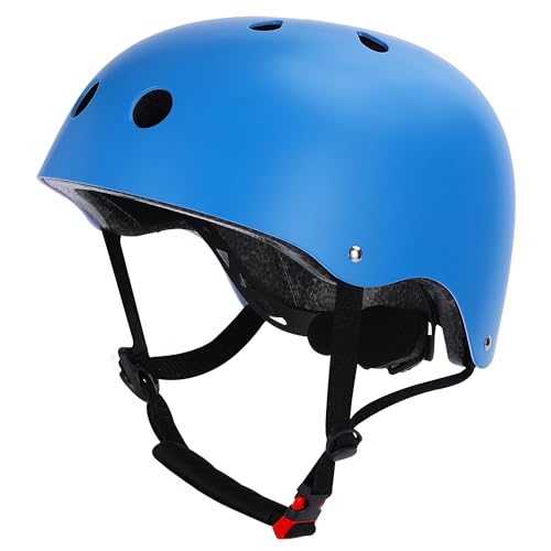 Kids Bike Helmet, Toddler Helmet for Youth Boys Girls Ages 3-14 Year Old, Adjustable Fit & Lightweight, Multi-Sport Safety for Skateboard Skating Bicycle Scooter Cycling (Blue, S: 18.9-22 inch)