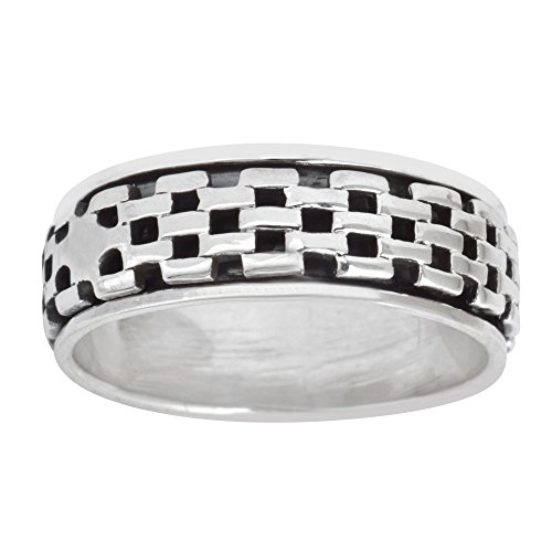 Silverly Frauen Männer 925 Sterling Silber Ziegelstein Muster...